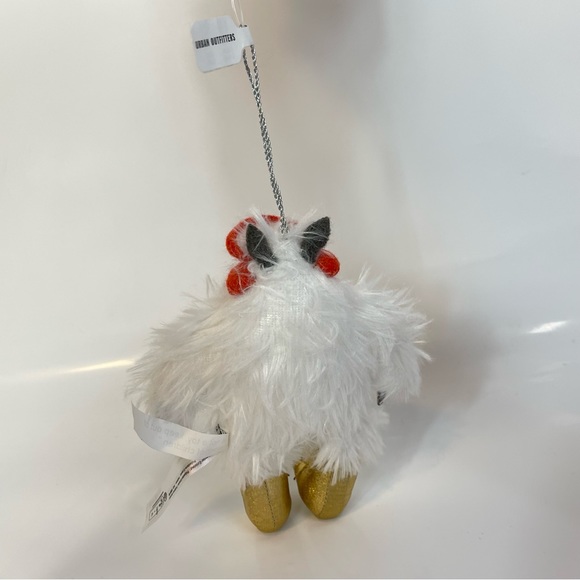 Urban Outfitters Yeti Ornament Fluffy White Monster Christmas Holiday Gold Boots - Picture 4 of 6